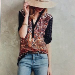 Anthropologie TINY Persian Pair Paisley Blouse